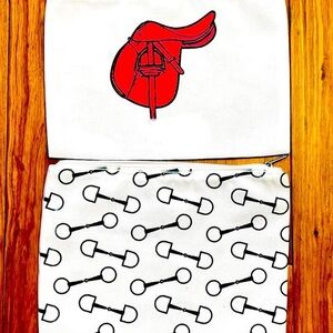 Cosmetic bag with equestrian saddle!! Stinking adorable for anyone!!